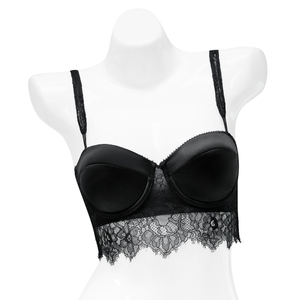 Design Style Satin Bra Ladies Black Lace Underwear Sexy Girls Inner Wear Bra