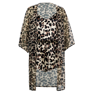 Women Leopard Print Pajamas Ladies Night Two Suit Sets Women's Sleepwear Three Piece Homewear