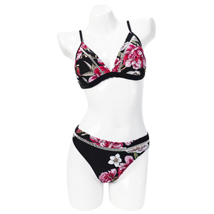 Two Pieces Bikini Set High Quality Bandage Printed Swimwear Sexy Cut Out Swimsuits