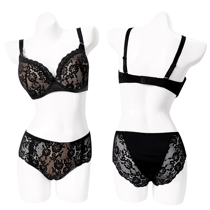 Popular Wine Color Sexy Bra And Panties Set L-2XL Plus Size Padded Underwire Ladies Bra Set