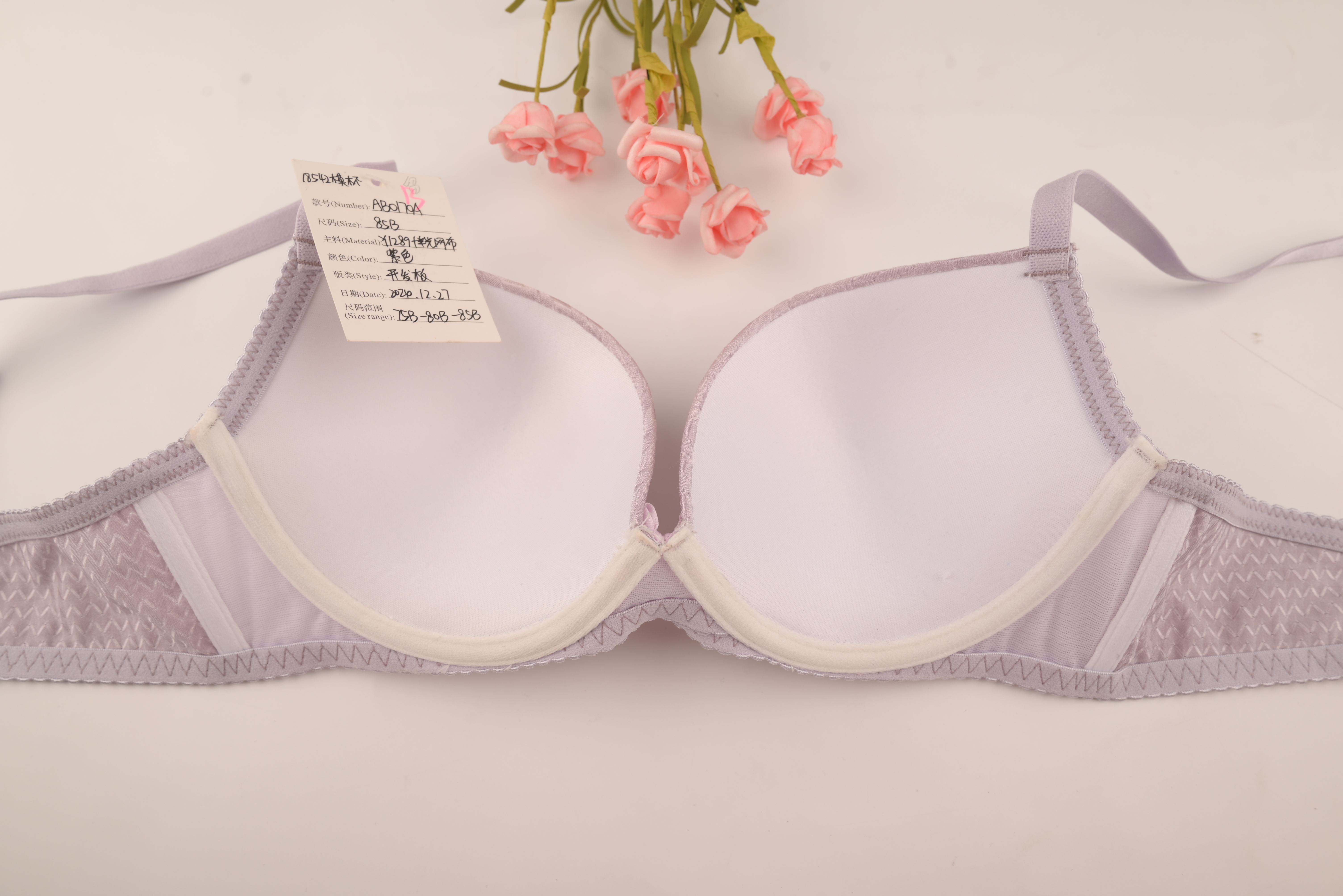 Wholesale Big Cup Push-up Plus Size Women's Adjustable Gathered Bra with Fixed Bra Pad