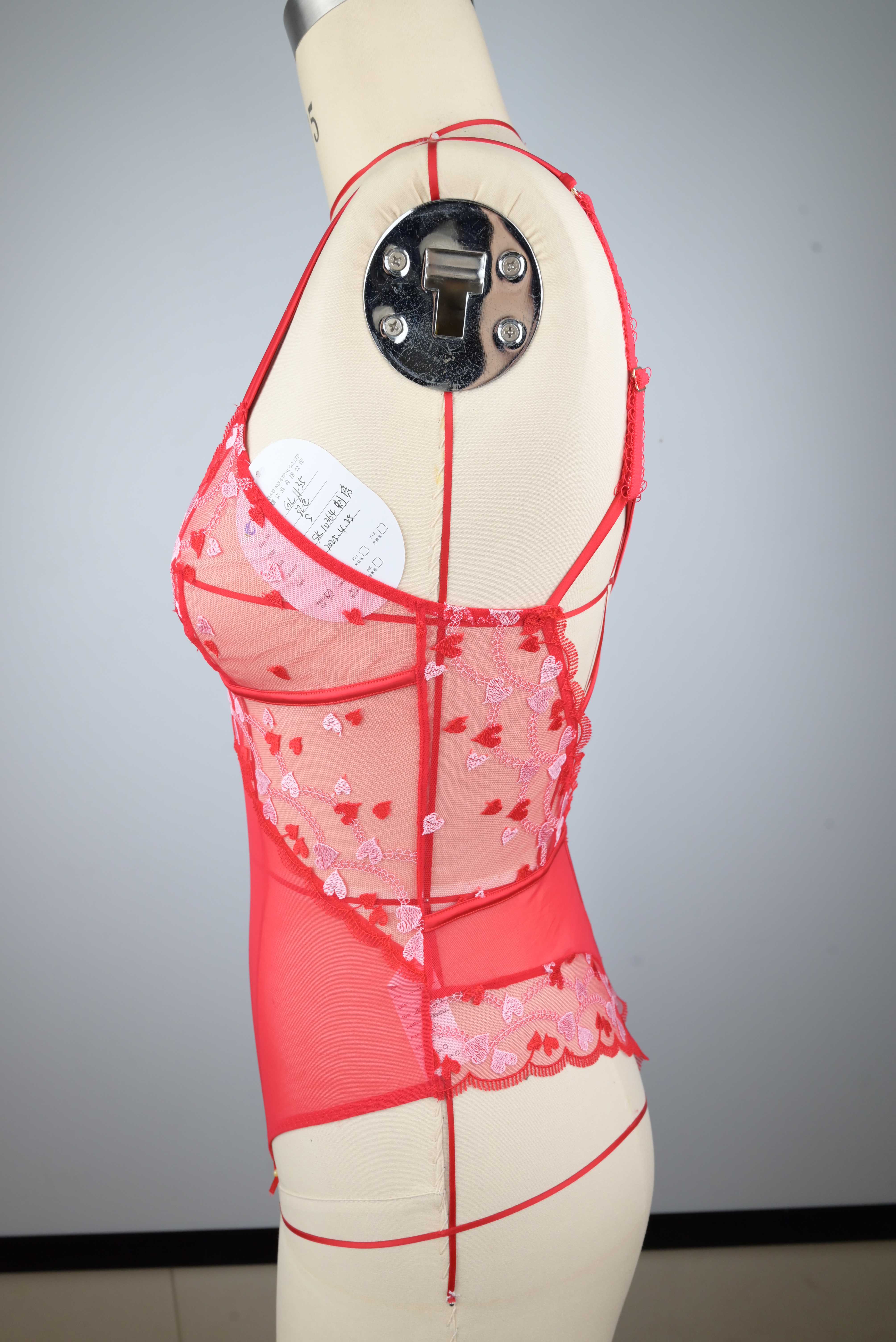Hot Erotic Lingerie Women Lace Hollow Bodysuit Erotic Pajamas Sexy Red bodysuit