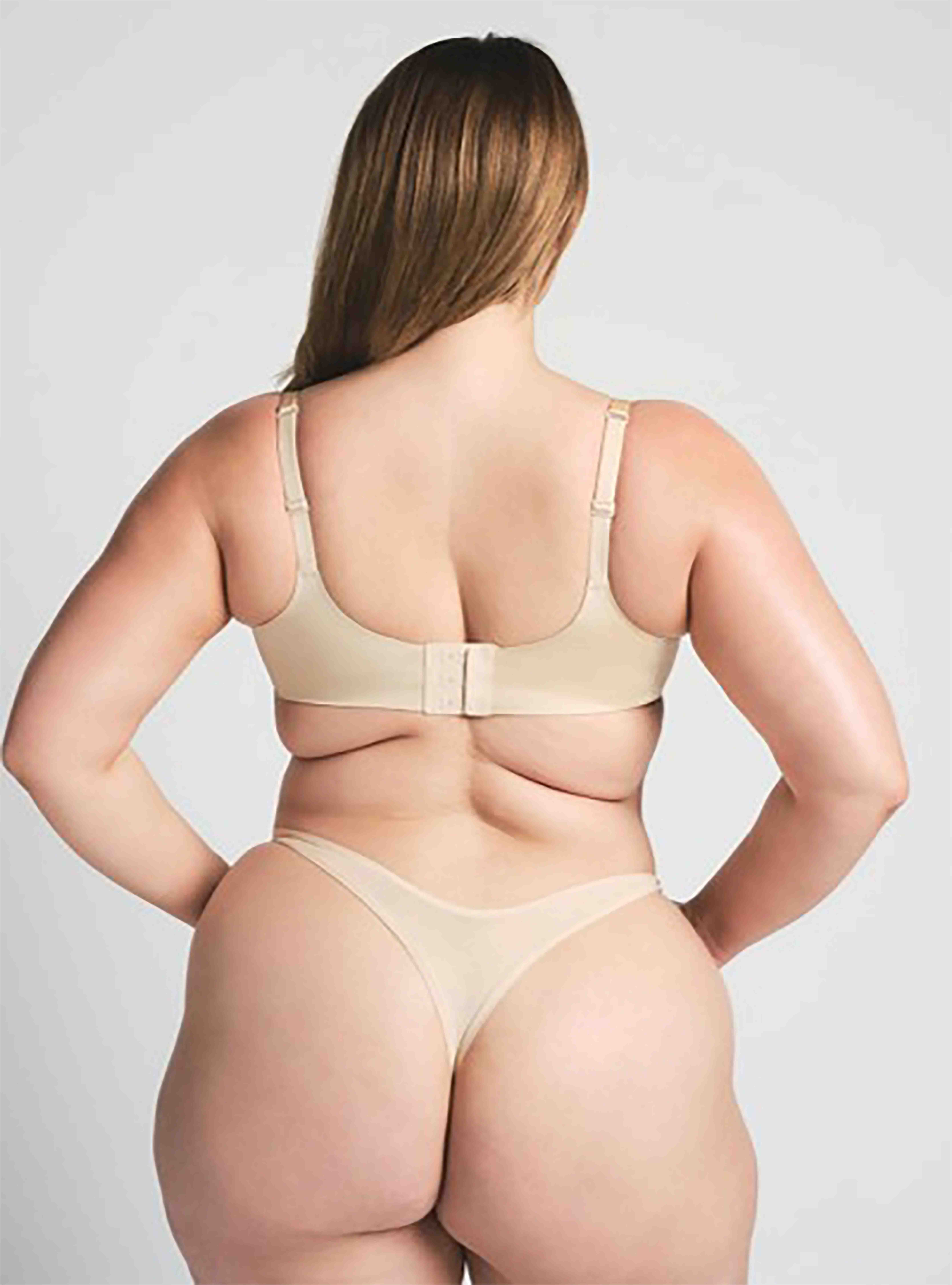 Nude Seamless Underwear Set for Plus Size Women - Buttery Soft Wireless Bra & Panty for Everyday Comfort