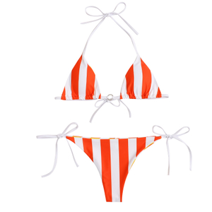 Euramerican Swimsuit of New Fund Bikini Small Pure And Fresh Stripe Printing Separate Swimsuit