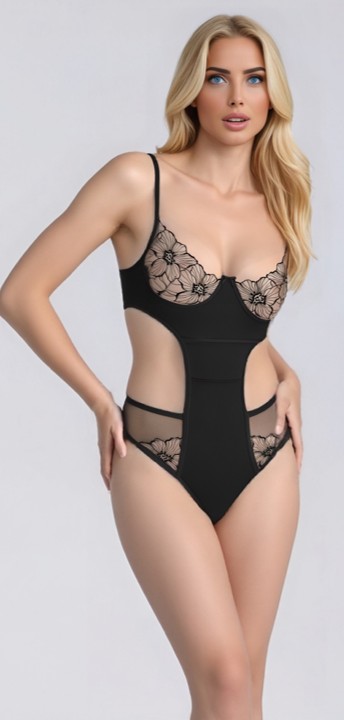 Artisan Embroidered Lingerie Set | Fully Customizable in Black | Your Design, Your Rules