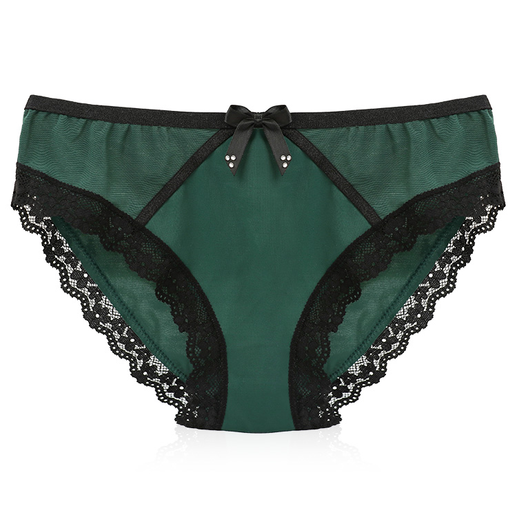 Lace Mid Waist Underwear Women Panties Comfortable Breathable Brief Panties