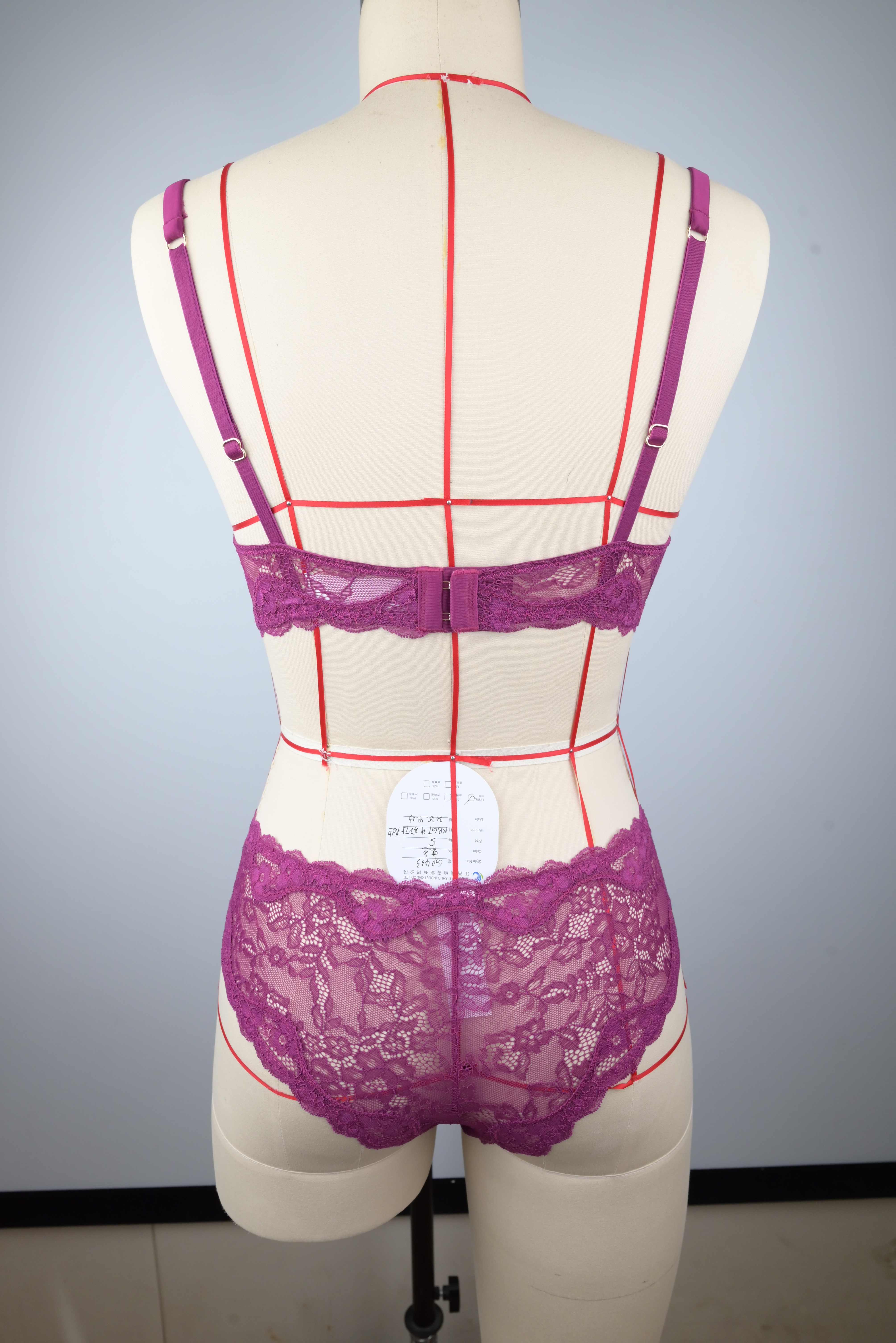 Hot Perspective Sexy Lingerie Women Lace Bra Cross Belt Brief Sets Sexy BRA