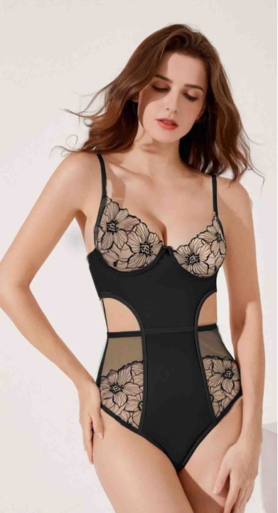 Artisan Embroidered Lingerie Set | Fully Customizable in Black | Your Design, Your Rules